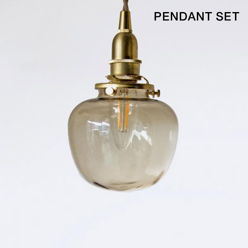 GLASS SHADE POMME BROWN E14 SET