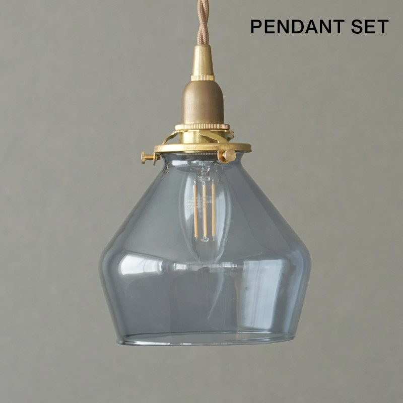 GLASS SHADE POIRE BLUE GRAY E14 SET