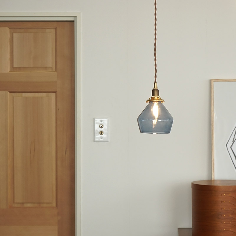 GLASS SHADE POIRE BLUE GRAY E14 SET