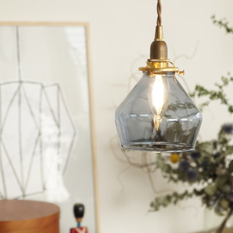 GLASS SHADE POIRE BLUE GRAY E14 SET