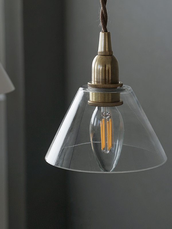 BỘ ĐÈN THỦY TINH MINI CONIC E14 TRONG SUỐT