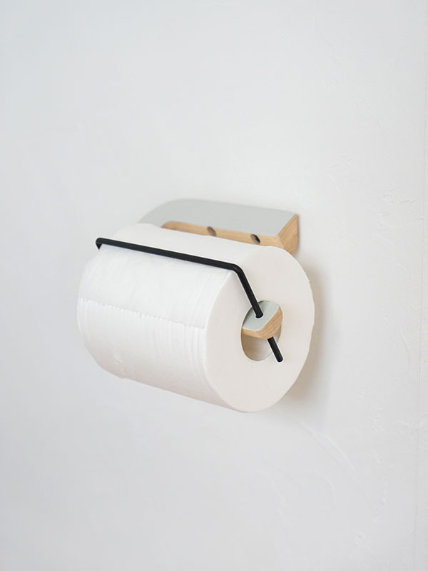 rum GIÁ GỖ TREO GIẤY VỆ SINH ĐƠN MÀU XÁM