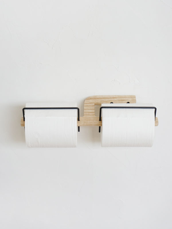 rum GIÁ GỖ TREO GIẤY VỆ SINH ĐÔI MÀU TỰ NHIÊN