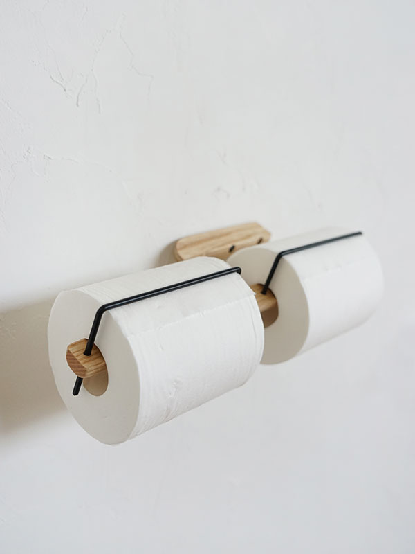 rum GIÁ GỖ TREO GIẤY VỆ SINH ĐÔI MÀU TỰ NHIÊN