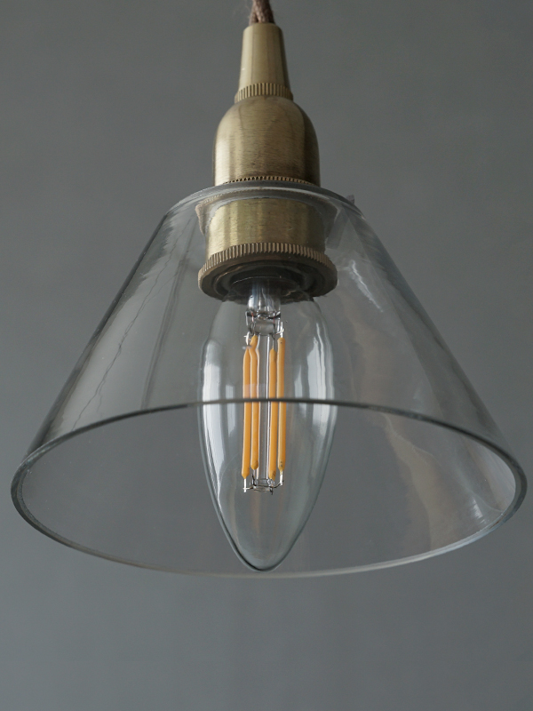 MINI GLASS SHADE CONIC CLEAR