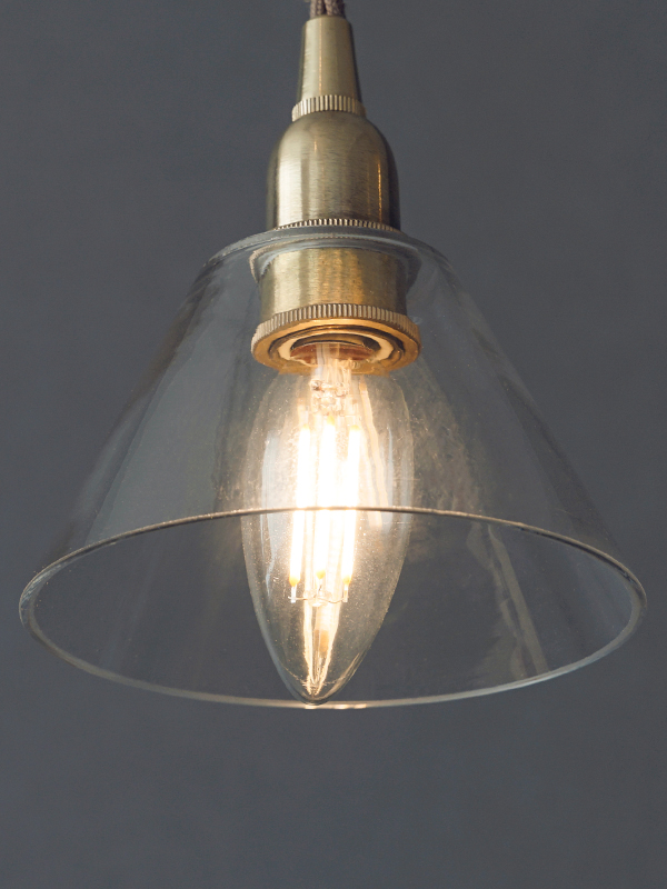 MINI GLASS SHADE CONIC CLEAR