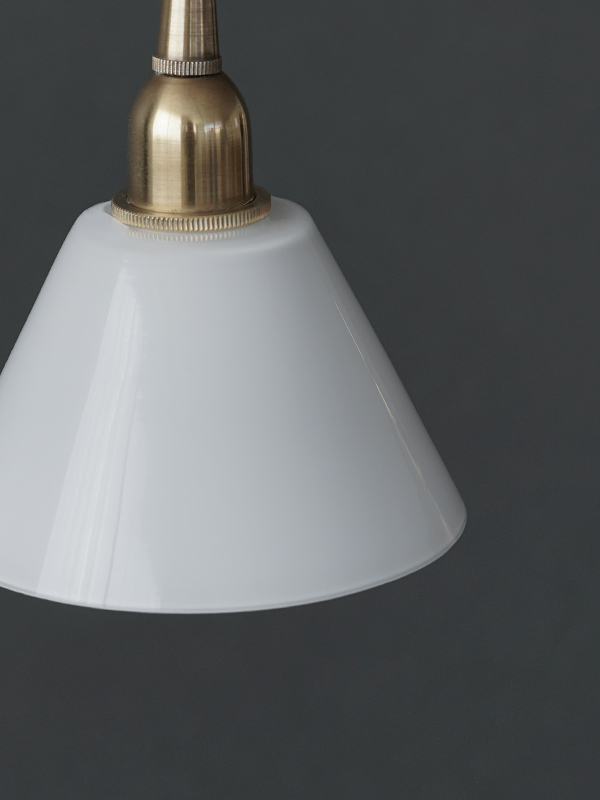 MINI GLASS SHADE CONIC WHITE