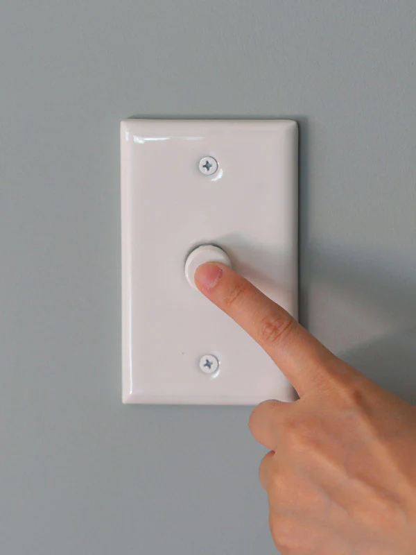 CERAMIC PLATE PUSH SWITCH WHITE