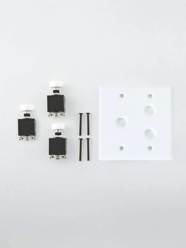 CERAMIC PLATE 3 PUSH SWITCHES WHITE