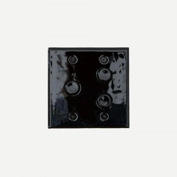 CERAMIC PLATE 3 PUSH SWITCHES BLACK