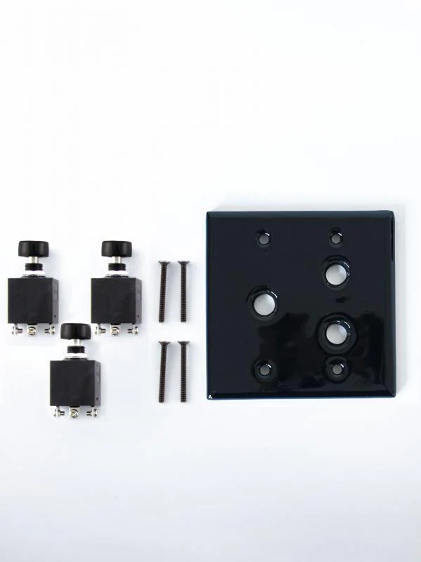 CERAMIC PLATE 3 PUSH SWITCHES BLACK