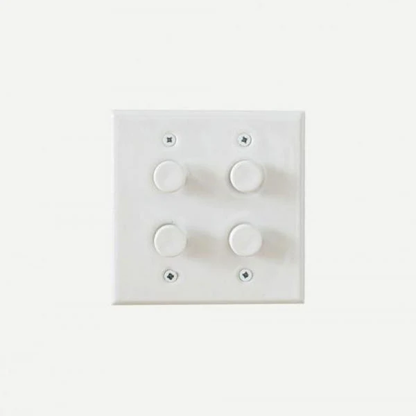 CERAMIC PLATE 4 PUSH SWITCHES WHITE