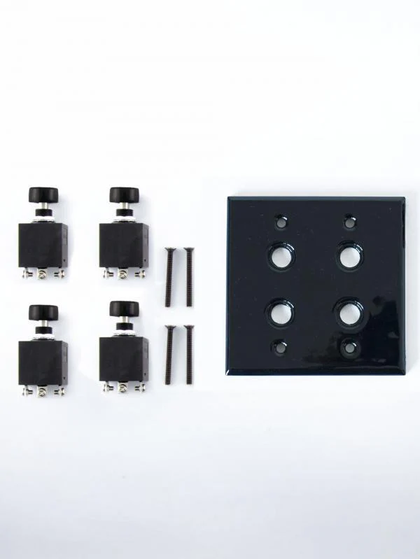CERAMIC PLATE 4 PUSH SWITCHES BLACK