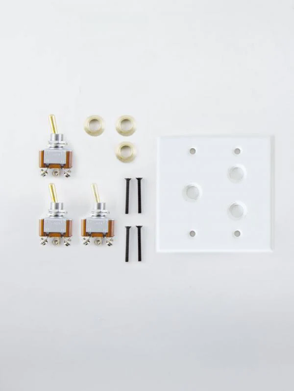 CERAMIC PLATE 3 TOGGLE SWITCHES WHITE