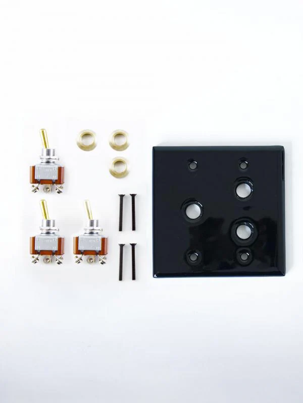CERAMIC PLATE 3 TOGGLE SWITCHES BLACK