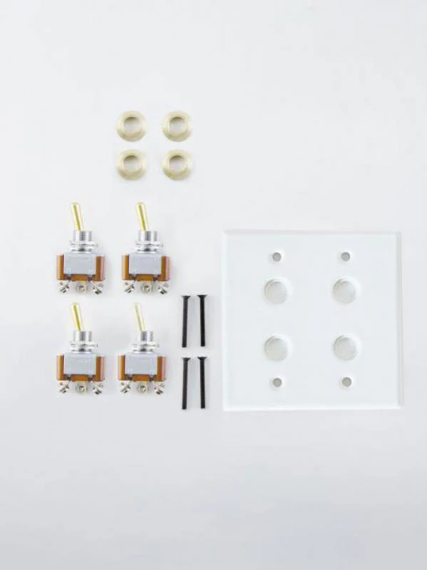CERAMIC PLATE 4 TOGGLE SWITCHES WHITE