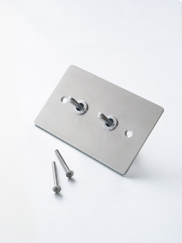 STAINLESS PLATE 2 SWITCHES