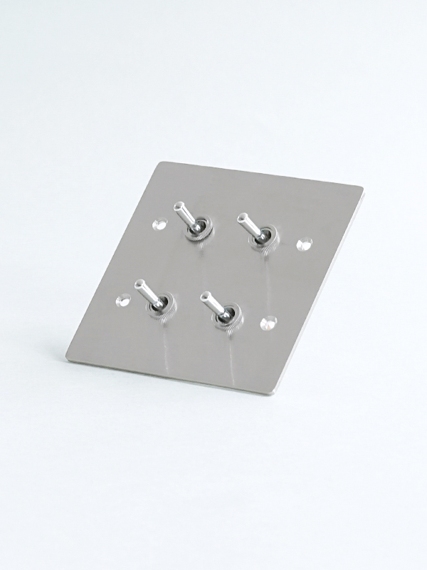 BỘ 4 CÔNG TẮC GẠT, ỐP THÉP